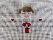 CWM School Boy September Angel Hand Painted Needlepoint Canvas 18 ct
