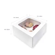 BULK 100pk 4 Holds White Cupcake Box (7x7x4in)