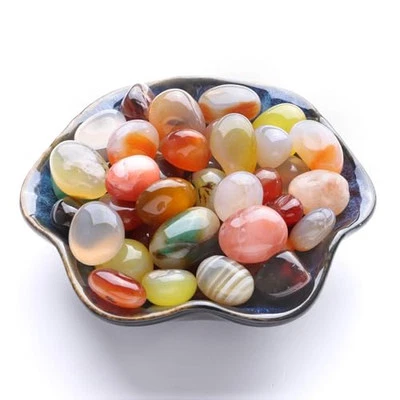 Decorative Rocks Colored Pebbles Polished Agate Stones Healing Crystal Glass