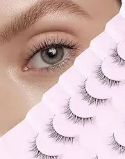 Onlyall Short Eyelashes Wispy Lashes Natural Look Soft False Eyelashes False Eye Lash Small Faux Mink Eyelash Thin Band 7 Pairs D2