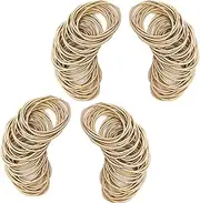 100 PCS Hair Bands, 2mm Small Thin Elastic Hair Ties Seamless Ponytail Braids Holders, Strong Bulk Hair Bobbles No Metal Gentle Elastics No Damage Snag Free for Women Men Girls Kids (Beige Blonde)