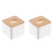 2x Square Tissue Box Tissue Box With Lid Hold Removable Mini Tissue Box