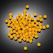 100pcs Yellow TPR Corn-Scented Semi-Floating Fishing Lures, 0.8cm/1cm Soft Bait for Effective Angling