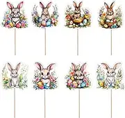 Bunny Rabbit Cupcake Topper - Cute Food Rabbit 8 Styles Colorful - Cake Decorations Day Cake Toppers For Baby Shower Party Supplies