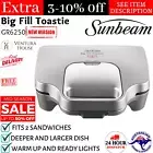 Sunbeam Sandwich Press Toastie Jaffle Maker Non Stick Bread Grill For 2 GR6250