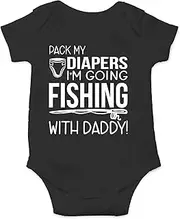 [AW Fashions] Pack My Diapers, I'm Going Fishing With Daddy - Dad Fishing Buddy - Cute One-Piece Infant Baby Bodysuit