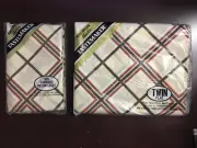 Tastemaker 70s TWIN Flat Sheet Diamond Maze Two Standard Pillow Cases Vintage