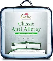 Tontine Luxe Classic Anti-Allergy Mattress Protector, Queen Bed, 50cm Fitted Skirt, Anti Microbial Protection, Ideal for Asthma & Allergy Sufferers, Machine Washable