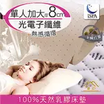 【日本藤田】光電子防蹣抗菌8CM天然乳膠床墊-單人加大(泰國 乳膠 釋壓 抗菌 防蟎 支撐)