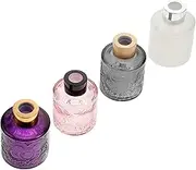 Alipis 4Pcs Embossed Perfume Containers Stylish Aroma Bottles for Home Decor for Bedroom Fragrance Glass Design Compact and Refillable
