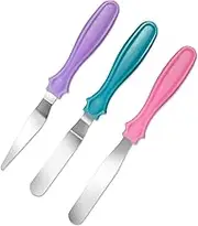 Cake Scraper Knives, 3 PCS Cake Decorating Spatula for Frosting, Jam, Cream (3 Shapes, Candy Colors)