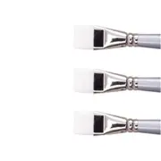 3x Jasart Short Flat Sz 3/16 Acrylic/Watercolour Paint Brush Synthetic WH Taklon
