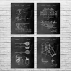 Swimming Pool Patent Wall Art Set of 4 Poster, Canvas or Framed Swimming Gifts