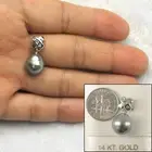 14k White Gold & Diamond Baroque Black Tahitian Pearl Pendant