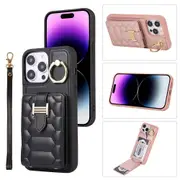 2 Pack PU Leather Crossbody Lanyard Phone Case for iPhoneFor Black&Rose Gold