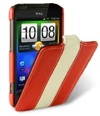 在飛比找Yahoo!奇摩拍賣優惠-【Melkco】出清現貨 下翻紅白直條HTC宏達電 incr