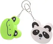 TEHAUX 2Pcs Cartoon Animal Retractable Tape Measure Keychain Fun Pocket Measuring Tape for Durable Material Stylish Keyring Accessory Panda Frog