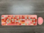 Mofii Wireless Keyboard and Mouse Combo, Multi Color Round Keys, PC/Laptop/Mac