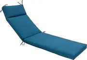 QILLOWAY Outdoor Chaise Lounge Cushion,All Weather High-Density Foam Recliner Chairs Replacement Cushions,Peacock Blue.
