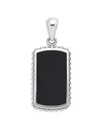 Lagos Men's Sterling Silver Anthem Stone Tag Amulet Pendant