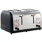 Megachef Mg-Ts-3500B 4 Slice Wide Slot Toaster Variable Browning In Black And