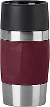 Emsa N21609 Travel Mug Compact Thermal/Insulated Mug Stainless Steel 0.3 litres 3 Hours Hot 6 Hours Cold BPA Free 100% Leak-Proof Dishwasher Safe 360° Drinking Opening Wine Red