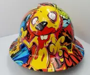FULL BRIM Hard Hat custom hydro dipped , NEW Graffiti extreme killer rabbit