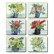 Country Kitchen Native Vase Cinnamon Cork Backed Drink Coasters Set 6