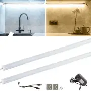 2 pack under cabinet LED light with touch dimmer warm cool white + power supply