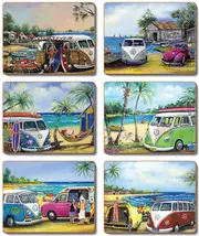 Country Kitchen Kombies Cinnamon Cork Backed Drink Coasters Set 6