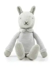 The Peanutshell Plush Knitted Cotton Soft Animal Baby Toy 35cm in Grey