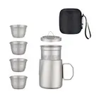 Titanium Tea Set with Carry Bag Kung Fu Tea Pot for Home Backpacking Picnic