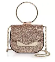 Nasty Gal Women's Ring Leader Sparkle Crossbody Bag