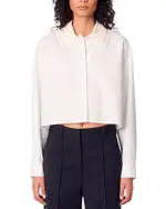 Maje Embroidered Collar Short Shirt