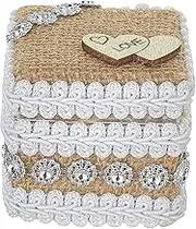 GREENADSCAPE Box Pastoral Style Ring Box The Ring Rings Twine Rope Ring Pillow for Wedding Ceremony Wedding Ring Pillow Wedding Ring Holder Ring Bearer Pillows Pouch for Dog Satin