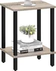 End Table, Side Table, Nightstand, 2-Tier Storage Shelf, Sofa Table for Small Sp