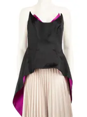 Thiery Mugler Black Wool Strapless Top