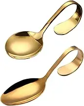 Alipis Stainless Steel Bent Handle Spoons 4pc Set Cooking Utensil Ramen Serving Skimmer Sieve