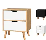 [ALFORDSON] Bedside Table 40 x 30 x 51cm, 2-Drawer Wooden Nightstand Cabinet for Hallway, Bedroom and Living Room, Organiser Storage Side Chest Table for Sofa, Wood White
