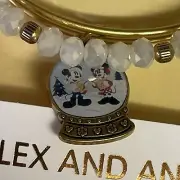 Disney Snowglobe Mickey Minnie Mouse Caroling Beaded Bracelet Set Alex Ani