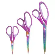 BambooMN Titanium Softgrip Scissors Set for Sewing, Arts, Crafts, Office - 1 Set