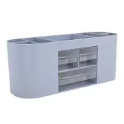 Blue Plastic Pen Holder Storage Box Desktop Storage Multifunctional And Simpl