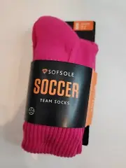 Sof Sole Youth Performance Soccer Socks Pink, Size S 13C-4Y (10-4.5) (2 Pair)