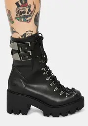 [Altercore] Chloe Vegan Leather Lace Up Boots