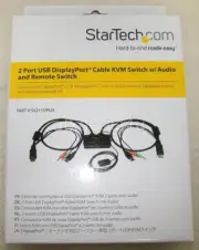 StarTech SV211DPUA 2-Port USB DisplayPort Cable KVM Switch New