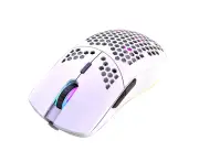 Gaming Mouse 7 Button RGB Lighting Honeycomb Design 2.4G Wireless Sensitive Mouse for Office-White - White