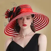 [JKHJFZSA] Women's Wedding Hat Wide Brim Hat