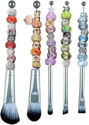 Makeup Brushes Face Set - Beaded Make up Brushes,5X Professional Synthetic Applicators for Foundation Eyeshadow Blush Powder Sculpting Blending