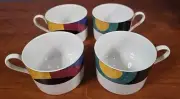 Mikasa CALIFORNIA CURRENTS 4 Tea Coffee Cups (no saucers) Fine China M5101 EC