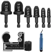 Copper Pipe Cutter Expander Drill Bit Tools Set Air Conditioner Repairing Swage